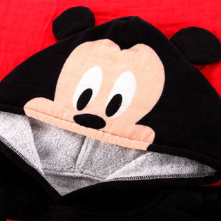 迪士尼（Disney）毛巾家纺 儿童连帽浴巾 A类纯棉宝宝斗篷披风 柔软纱布材质 米奇 60X120CM