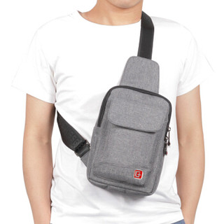 SWISSGEAR 瑞士军刀 胸包 棉麻时尚休闲胸包单肩斜挎包 户外运动旅行包男女 iPadmini包 SA-9859灰色