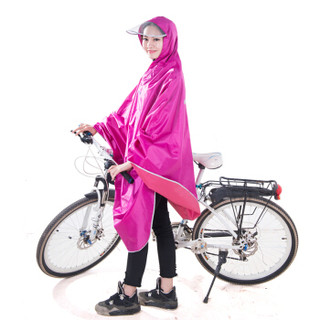 正招（kendo）户外骑行成人自行车雨衣男女式单人雨披加大加厚 Z-1玫红色3XL