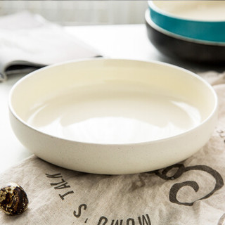 亿嘉IJARL 剑林创意日韩欧式陶瓷器家用圆盘深汤盘子10英寸菜盘大盘子 北欧印象 白色
