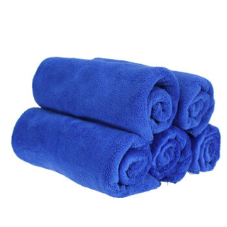 天气不错 高品质超细纤维洗车毛巾 擦车毛巾吸水毛巾加厚型 30*70cm五条装 蓝色 汽车用品