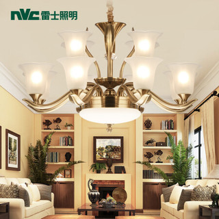 雷士（NVC）欧式客厅吊灯 大气LED美式复古灯具 新中式别墅灯具灯饰 12头 EODⅦ9001