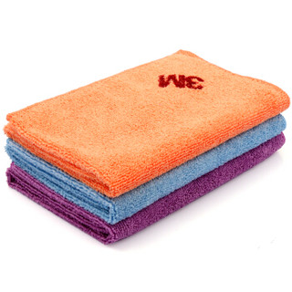 3M 洗车毛巾擦车布洗车布细纤维强吸水毛巾汽车用品 5条装40cm*40cm颜色随机
