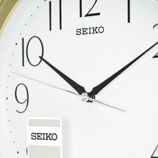 精工(SEIKO)挂钟 时尚简约经典办公室居家客厅石英钟QXA576G/QXA327G金色