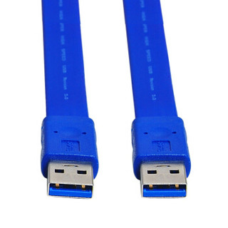 三堡（SANBAO) SU-06M usb3.0 AM/AM 数据线 移动硬盘线 公对公扁线 连接线 0.6m 蓝色