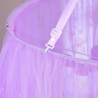 迎馨 床品家纺 宫廷式圆顶吊顶蚊帐 落地式双人蕾丝公主风格 适用1.2米床 紫色
