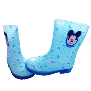 迪士尼 Disney 儿童雨鞋学生卡通防滑雨靴小孩胶鞋水鞋 YQ2005 蓝色 35码