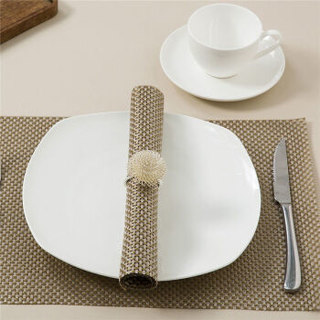 SKYTOP斯凯绨 陶瓷盘子骨瓷餐具西餐盘大号牛排盘纯白10英寸方形