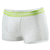 UM25 男士内裤U棉时尚80S棉氨纶宽腰边中腰平角裤 理石灰 175/M UM23AE1 (灰色、175/M、平角裤、棉质)