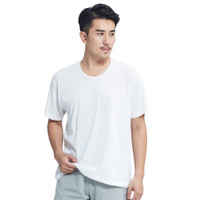 YOUR SUN 宜而爽 男款全棉简约休闲打底衫 夏季圆领运动短袖混色2件装 1941111-2 XXXL/185 (白色、XXXL、棉)
