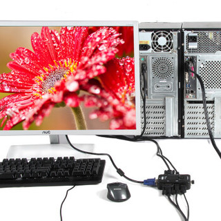 优越者(UNITEK)VGA切换器2进1出 手动KVM视频切换器 1.5米 台式笔记本电脑监控vga转换器配原装线 U-8709ABK