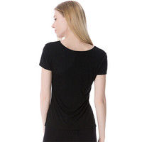 莫代尔 吊带背心女士圆领短袖弹力修身透气打底衫 黑色均码(M-XL) (黑色、均码)