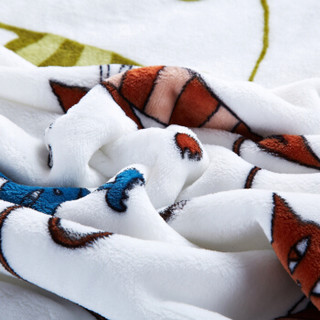 恒源祥 柔软珊瑚绒毛毯四季毯子柔软午睡毯休闲毯子 俏皮小猫200*230cm