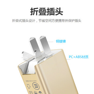 凯普世 苹果手机充电器套装 双口2.4A快充头+数据线1.2米金 适用iPhoneXS/max/XR/876sPlus/iPad air pro