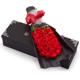 米兹MIEZ 香皂玫瑰花束33朵仿真鲜花礼盒装红色 情人节礼物送女友送老婆生日礼物送女生送闺蜜