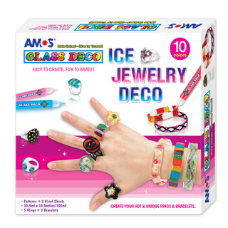 AMOS儿童免烤玻璃胶画DIY韩国原装进口创意手工饰品—珠宝套装
