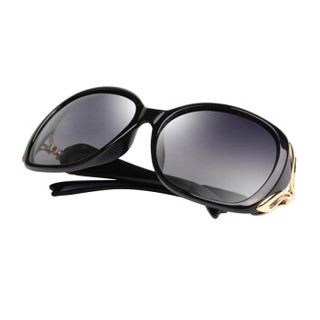 益盾（YIDUN）2265 防紫外线时尚太阳镜女款偏光潮流大框女士墨镜 黑色
