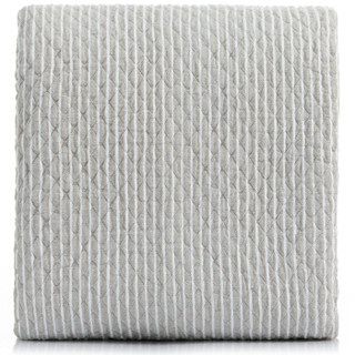 三利 棉布韩版条纹毛巾被 菱格缝线空调毯子 居家办公午休四季通用盖毯 双人200×230cm 生成色