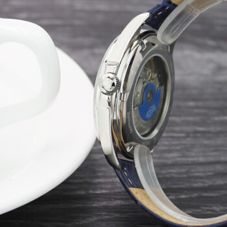 ENICAR 英纳格 瑞士原装进口手表 蓝牌系列白盘蓝色皮带双日历显示自动机械男表168/50/355aKAZ