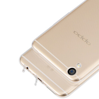 毕亚兹 OPPO R9手机壳/保护套 全包防摔透明软壳 清爽系列 JK72-透明白