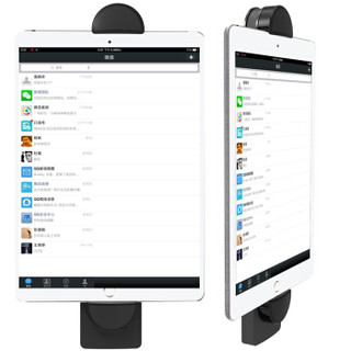 ESCASE 苹果iPad夹 华为手机 iphone三星手机 小米手机 自拍杆平板电脑夹 视频会议桌面支架 纯黑