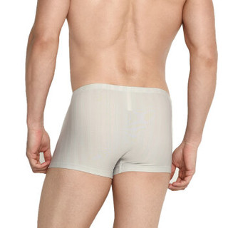 BODYWILD 男士内裤 条纹网眼包腰平角内裤 ZBN23DI1 浅灰色185码 (灰色、185、平角裤、棉质)