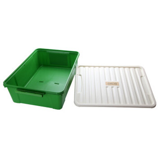 亿高EKOA塑料床底收纳箱扁衣物储物箱收纳整理箱特惠 绿白35升