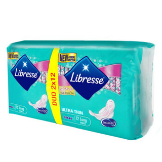 轻曲线（Libresse） 日用卫生巾284mm 24片 绵柔超薄防漏塑形加长 量多日用型（欧洲原装进口）