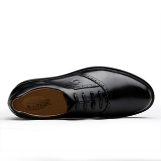 E-LONG 鄂龙 时尚耐磨系带英伦商务休闲鞋 黑色 38码 F1403A05