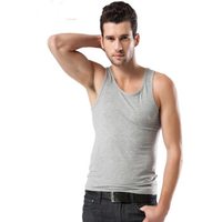 Nan ji ren 南极人 男士背心男棉质运动背心男背心打底衫 麻灰 L(170/95) (灰色、L、纯棉)