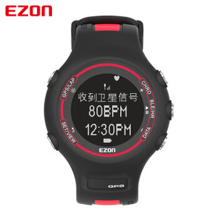 宜准（EZON)手表 户外运动系列智能心率监测男士运动手表黑色 E1B11