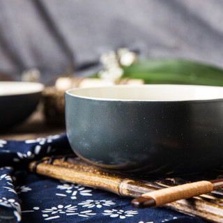 IJARL 亿嘉 剑林创意日韩欧式陶瓷器餐具小汤碗大米饭碗6英寸面碗家用碗甜品碗 北欧印象 黑色