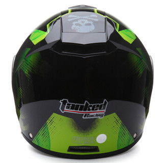 坦克（Tanked Racing）摩托车头盔赛车头盔揭面盔双镜片 T270四季通用 M码 黑色 骷髅