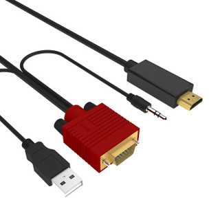 博扬（BOYANG） BY-V02 VGA转HDMI高清转换线带音频 带供电 电脑高清线转换线2米