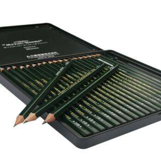 日本三菱（uni）素描铅笔9800DX学生铅笔铁盒套装 22支装10B-8H 原装进口