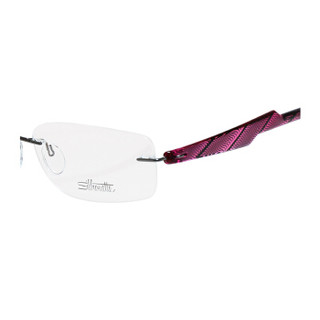 Silhouette 诗乐 女款紫色SPX+钛材质无框光学近视眼镜架眼镜框 6784 6055 53MM