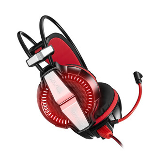 因卓（KOTION EACH）GS700 单插版游戏耳机头戴式 重低音带麦 吃鸡必备笔记本电脑耳麦黑红色