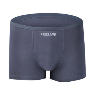 GANGSHA 港莎 男式内裤再生纤维素纤维纯色平角裤 4条装 D1761 四色 XXL (黑色、XXL、平角裤、再生纤维)