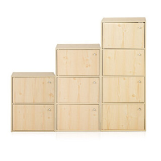 慧乐家鲁比克带门书柜组合三件套 白枫木色 99015-1