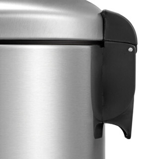 EKO垃圾桶 家用脚踏翻盖欧式静音不锈钢垃圾筒 9113MT(砂钢)8L