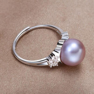 卡雷尼奥.杜兰（Carrenoduran）10-11MM紫色淡水珍珠戒指925银可调节送女友礼物 JZ01012