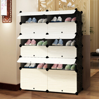 安尔雅（ANERYA）简易鞋柜 简约现代塑料组装家用防尘鞋架子多层收纳架