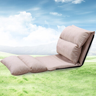 苏夏 凳子 棉麻懒人沙发凳子 创意单人沙发可折叠榻榻米床上椅子卧室小沙发飘窗垫 米白色335380