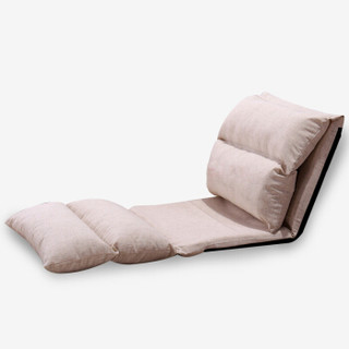 苏夏 凳子 棉麻懒人沙发凳子 创意单人沙发可折叠榻榻米床上椅子卧室小沙发飘窗垫 米白色335380