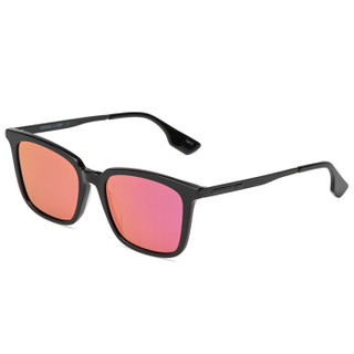 MCQ 麦昆 eyewear 男女太阳眼镜 中性款方形镜框墨镜 MQ0070SA-006 黑色镜框粉红色镜片 52mm