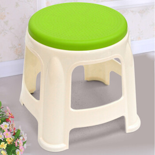 华恺之星 加厚塑料凳子休闲椅子 家用浴室矮凳板凳换鞋凳 小圆凳  绿色