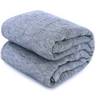 三利 纯棉AB版素色纱布毛巾被 40s精梳纱 居家午休四季通用盖毯 双人200×230cm 中灰色