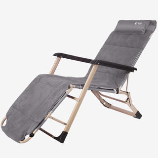 REDCAMP 折叠躺椅午休午睡椅便携办公室家用单人床简易沙滩椅靠背 豪华款Y202灰色