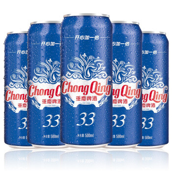 ChongQing 重慶啤酒 山城啤酒 重庆啤酒33淡色拉格啤酒 500ml*12罐