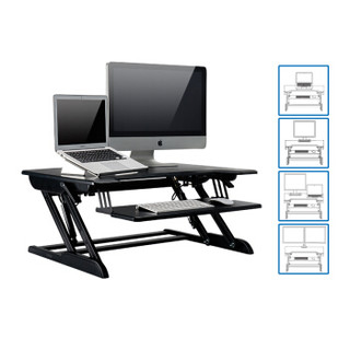 埃普(UP)ID-36B 站立办公升降台式电脑桌 笔记本升降桌办公桌 移动折叠电脑桌工作台书桌 显示器支架台 黑色